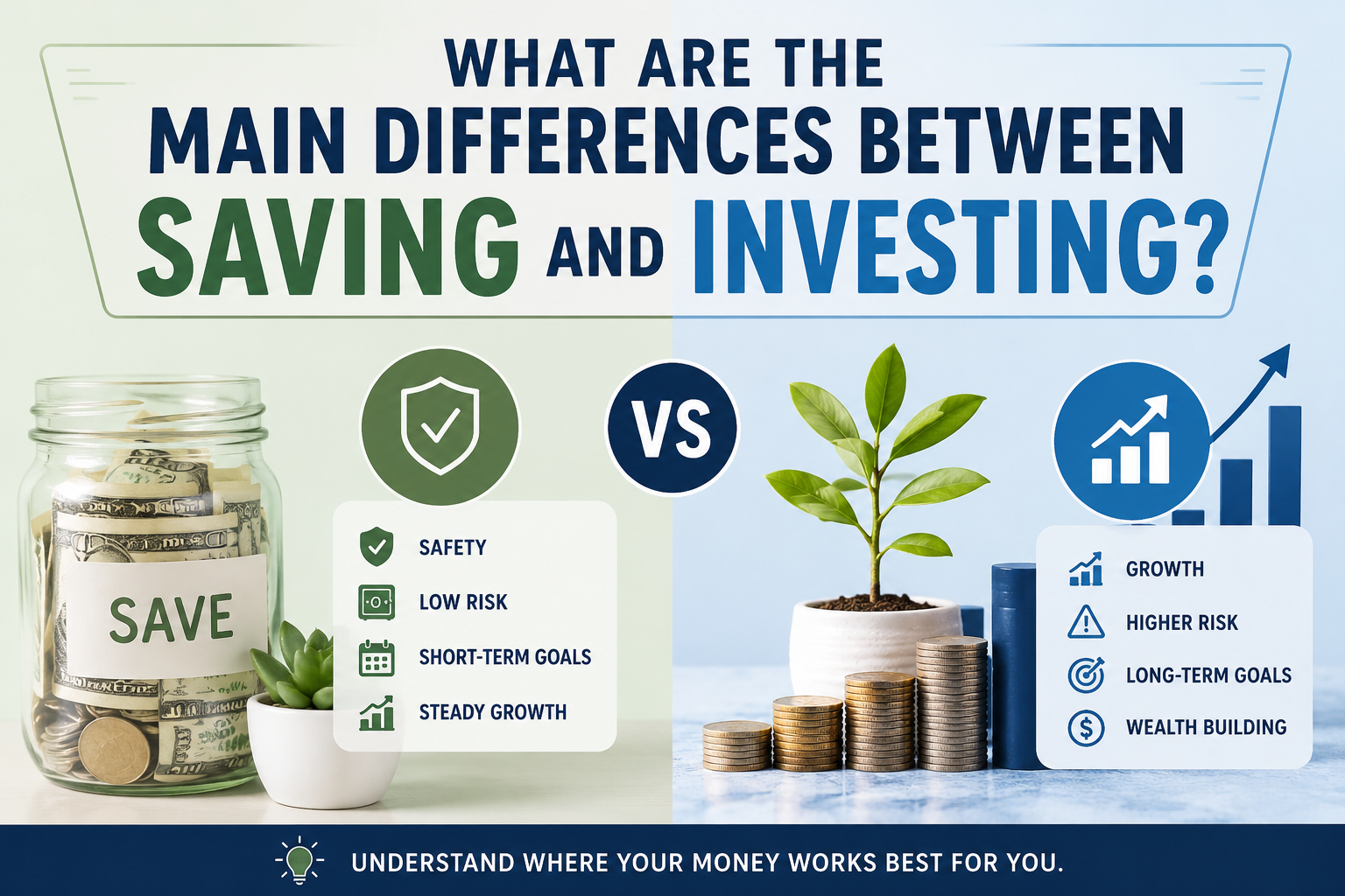 What Are the Main Differences Between Saving and Investing