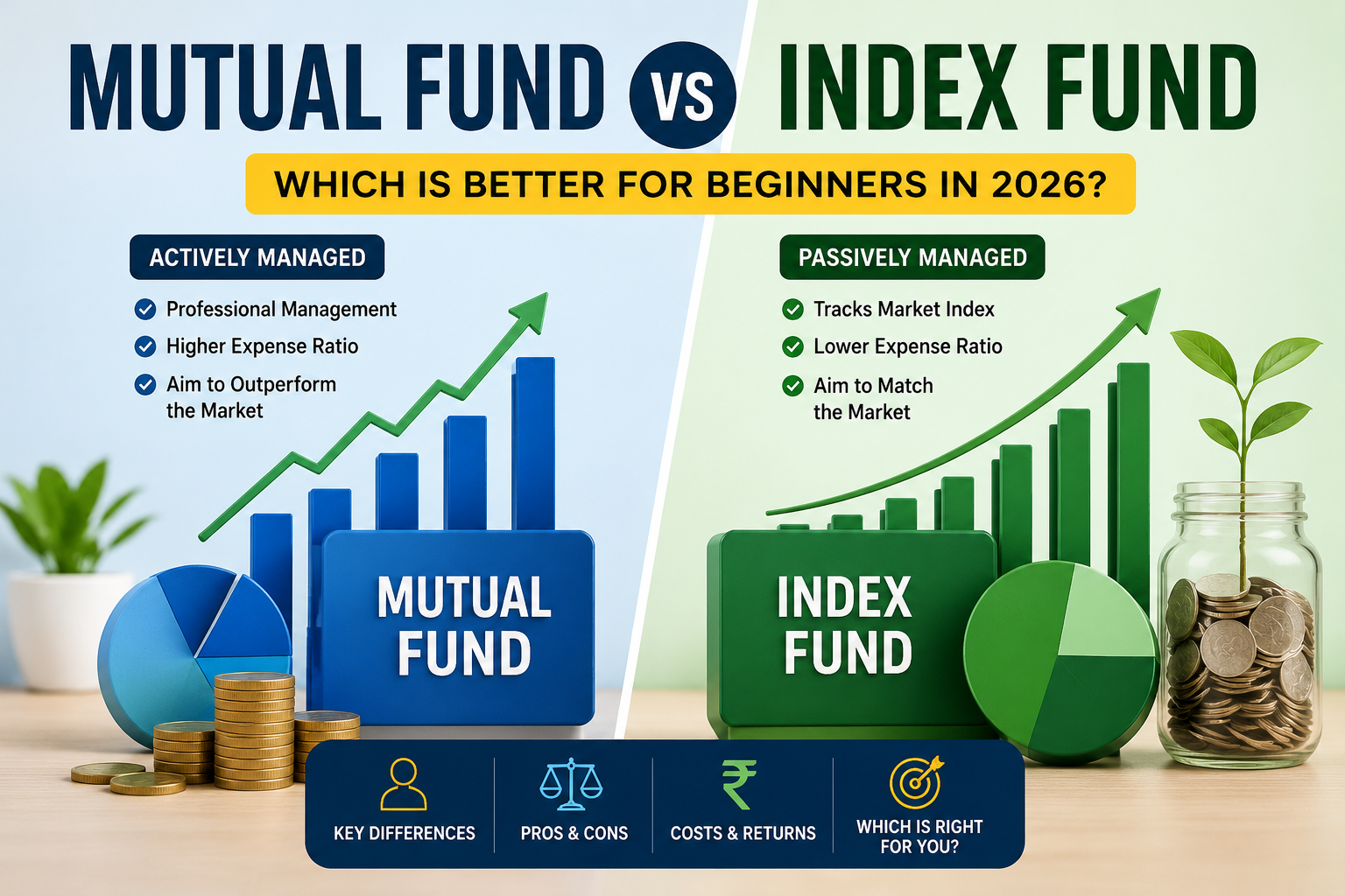 Mutual Fund vs Index Fund: Which Is Better for Beginners in 2026?